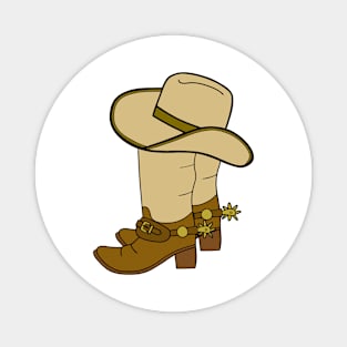 WILD West Cowboy Boots Cowboy Hat Magnet